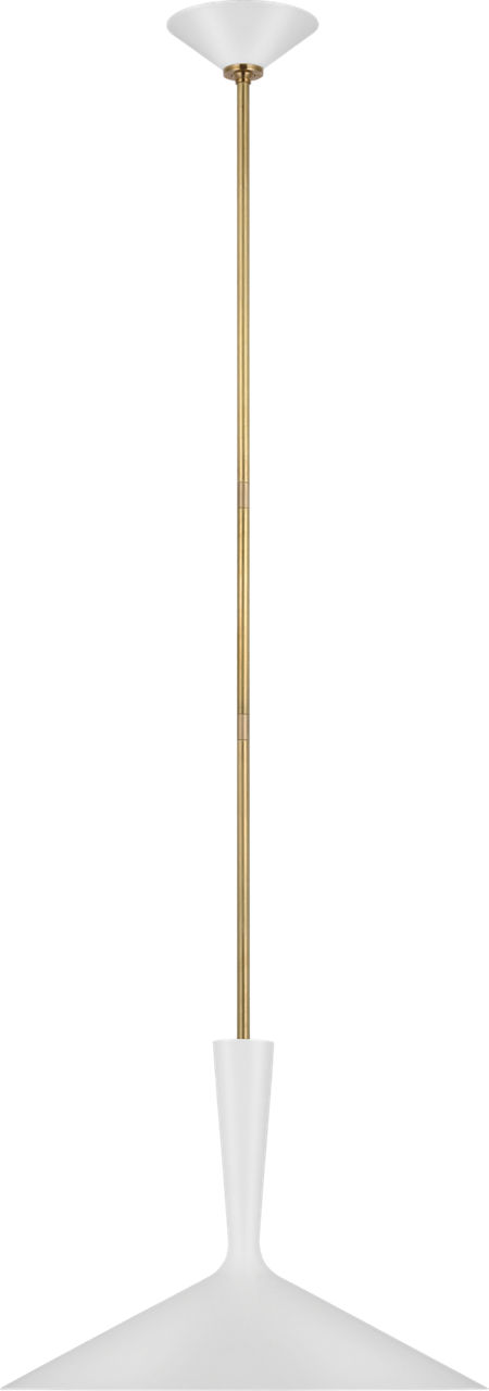 Rosetta Large Pendant in Matte White and Hand-Rubbed Antique Brass