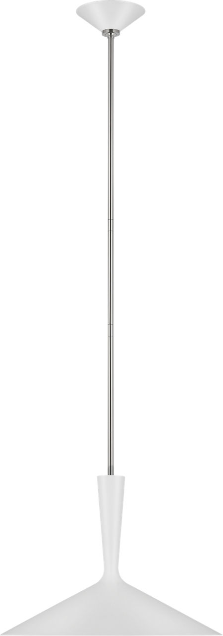 Rosetta Large Pendant in Matte White and Polished Nickel