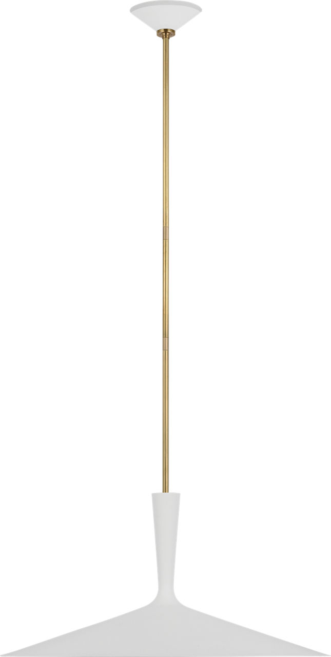 Rosetta XL Pendant in Matte White and Hand-Rubbed Antique Brass