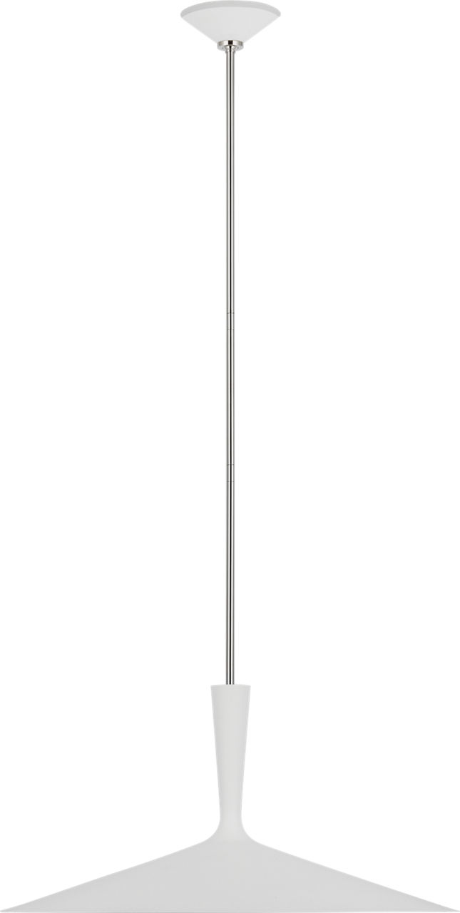 Rosetta XL Pendant in Matte White and Polished Nickel