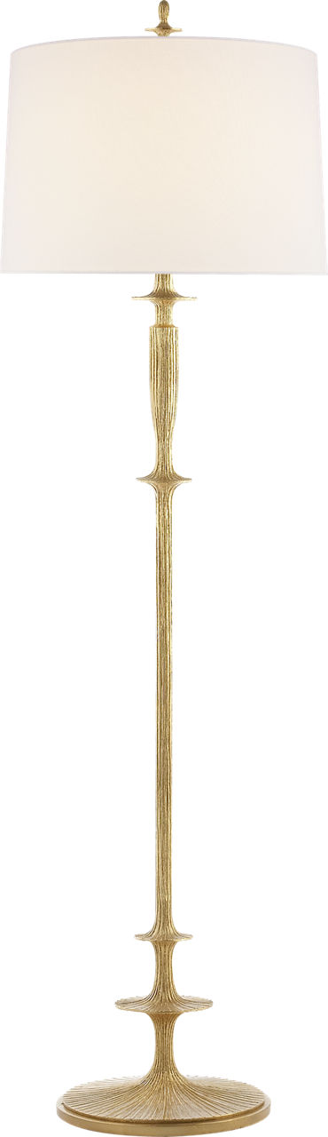 Lotus Floor Lamp in Gild with Linen Shade
