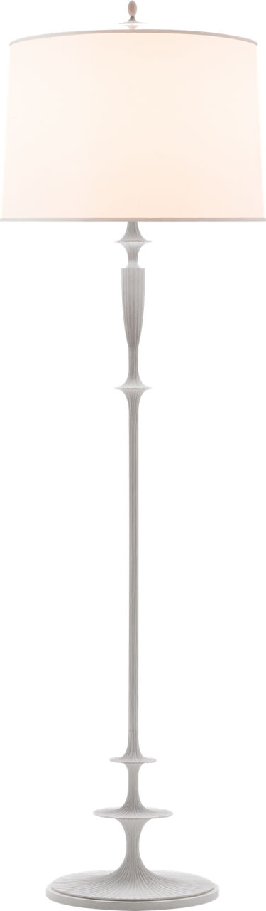 Lotus Floor Lamp in Plaster White with Silk Shade