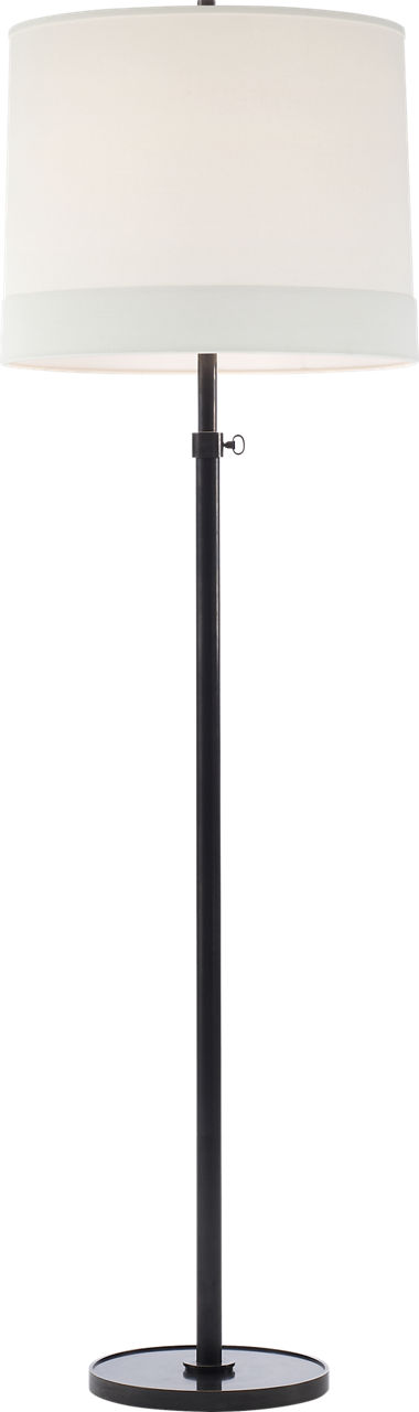 Simple Floor Lamp in Bronze with Linen Shade