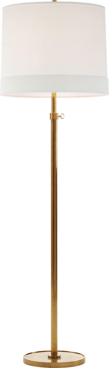 Simple Floor Lamp in Soft Brass with Linen Shade