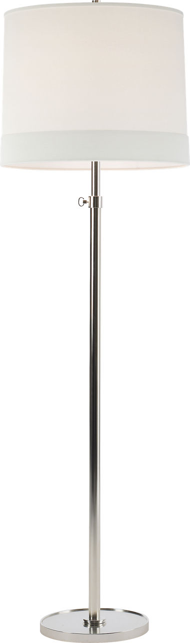Simple Floor Lamp in Soft Silver with Linen Shade