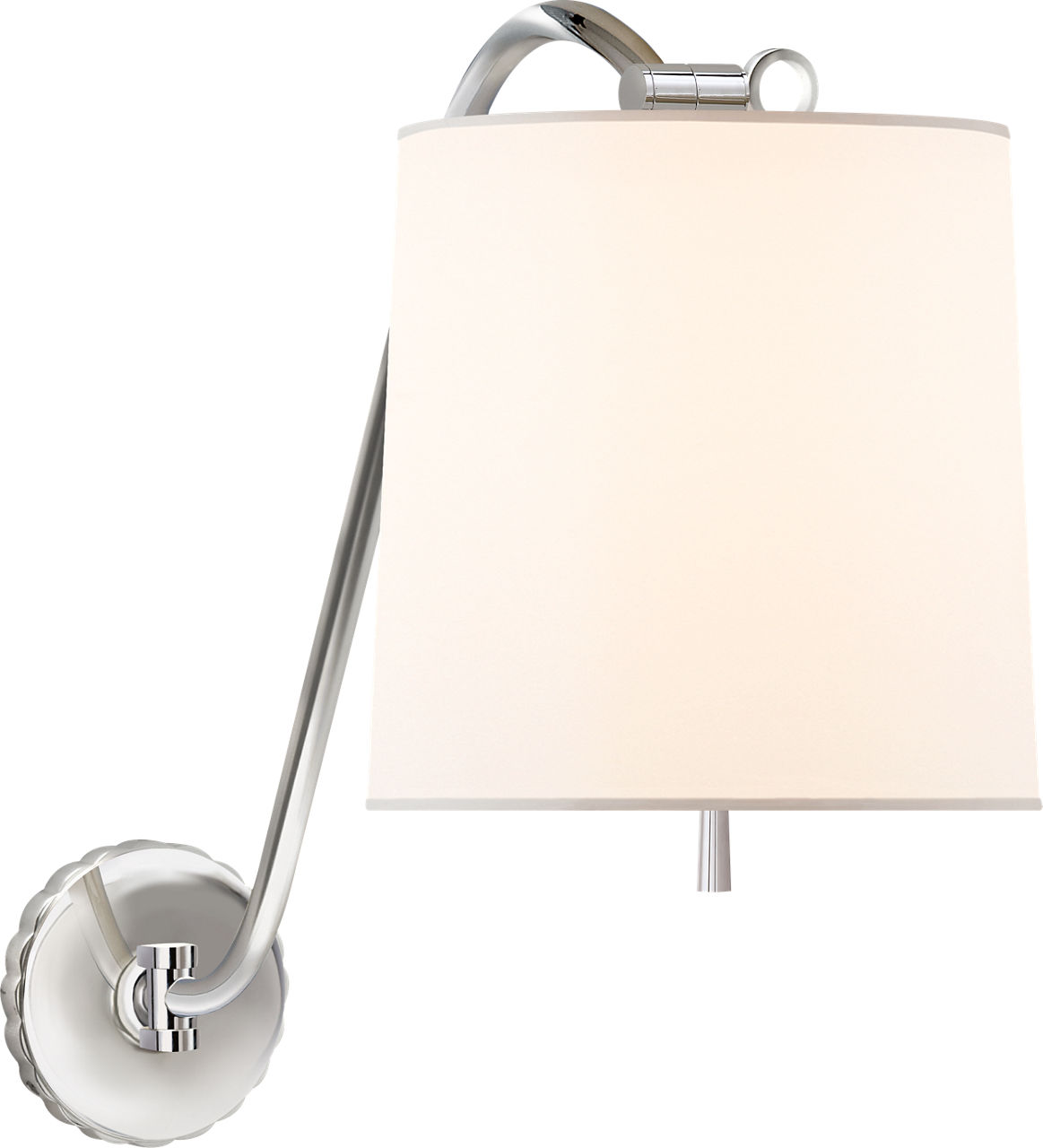 Understudy Sconce in Polished Nickel with Silk Shade