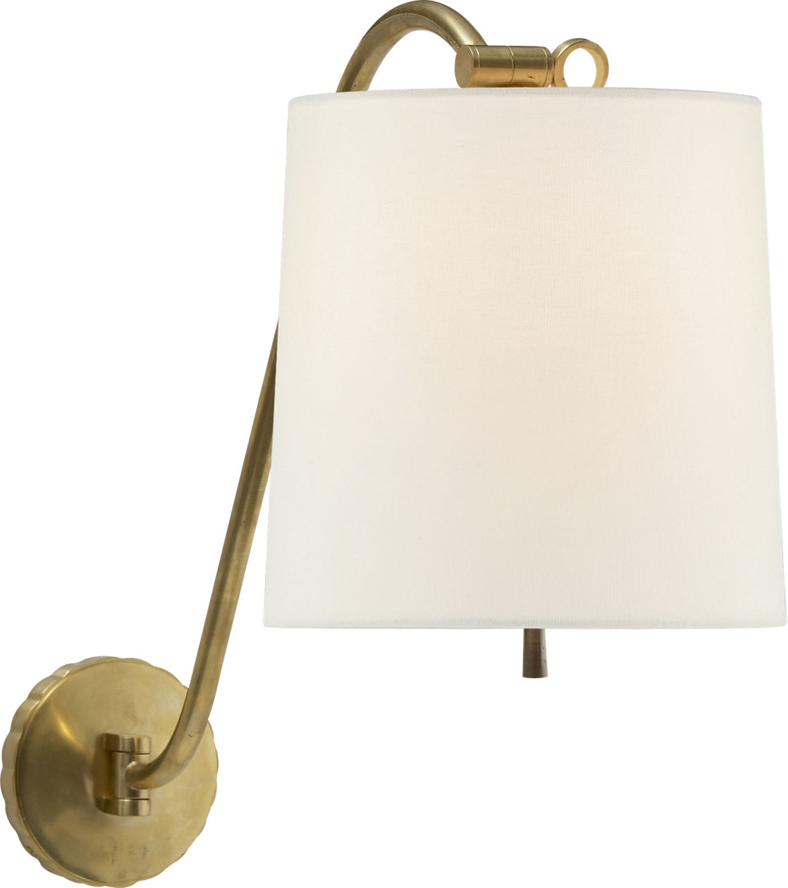 Understudy Sconce in Soft Brass with Linen Shade