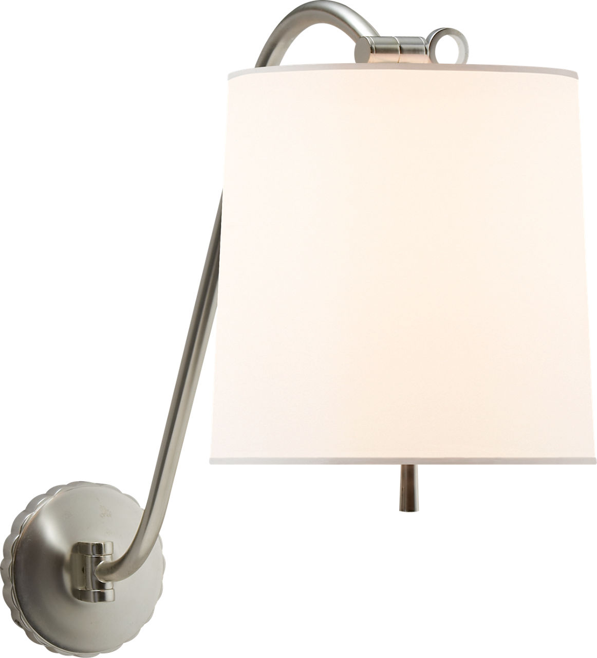 Understudy Sconce in Soft Silver with Silk Shade