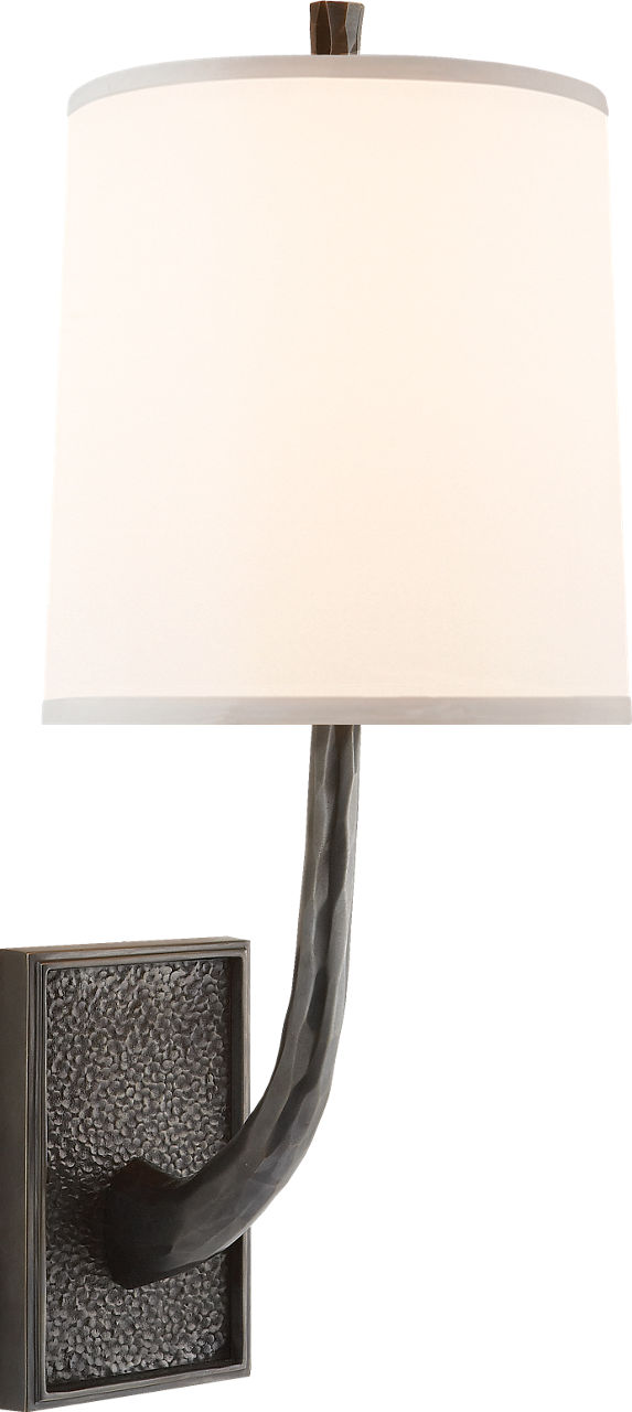 Lyric Branch Sconce in Bronze with Silk Shade