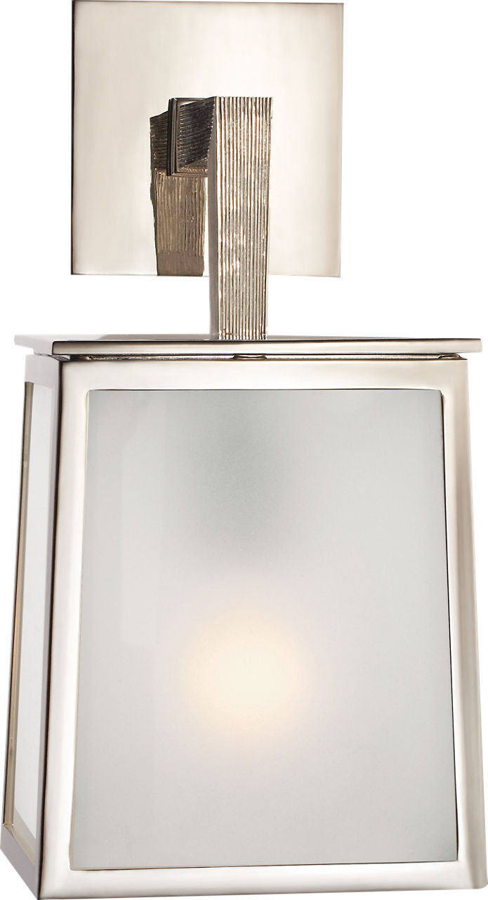 Ojai Small Sconce in Polished Nickel with Frosted Glass