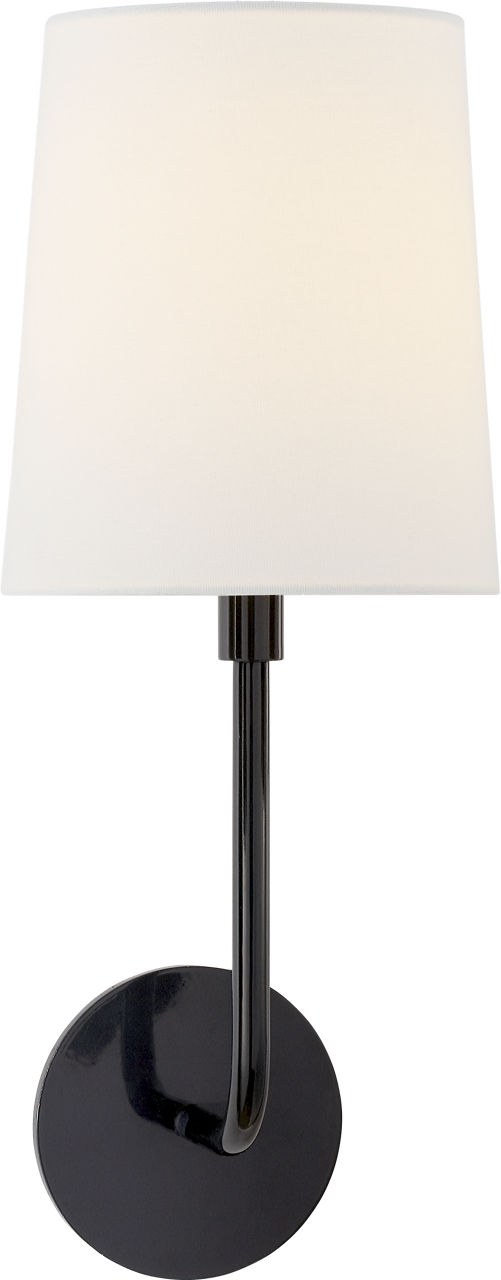 Go Lightly Sconce in Charcoal with Linen Shade