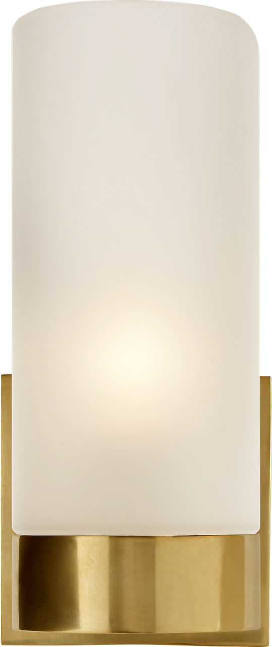 Urbane Sconce in Soft Brass with Frosted Glass