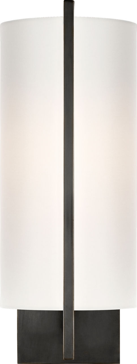 Framework Sconce in Bronze with Silk Shade