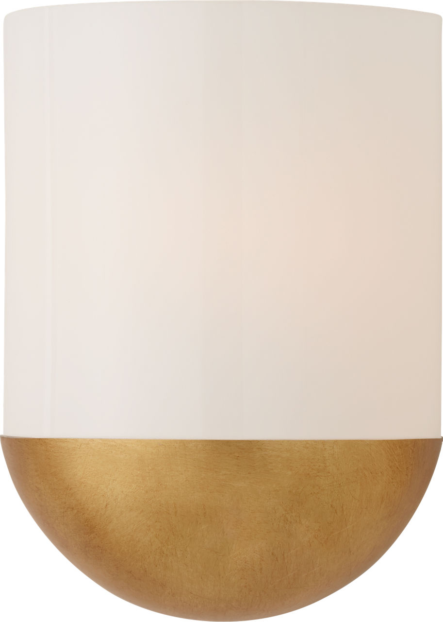 Crescent Small Sconce in Gild with White Glass