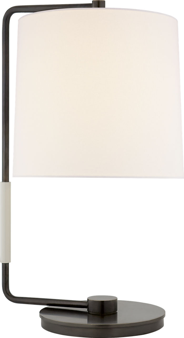 Swing Table Lamp in Bronze with Linen Shade