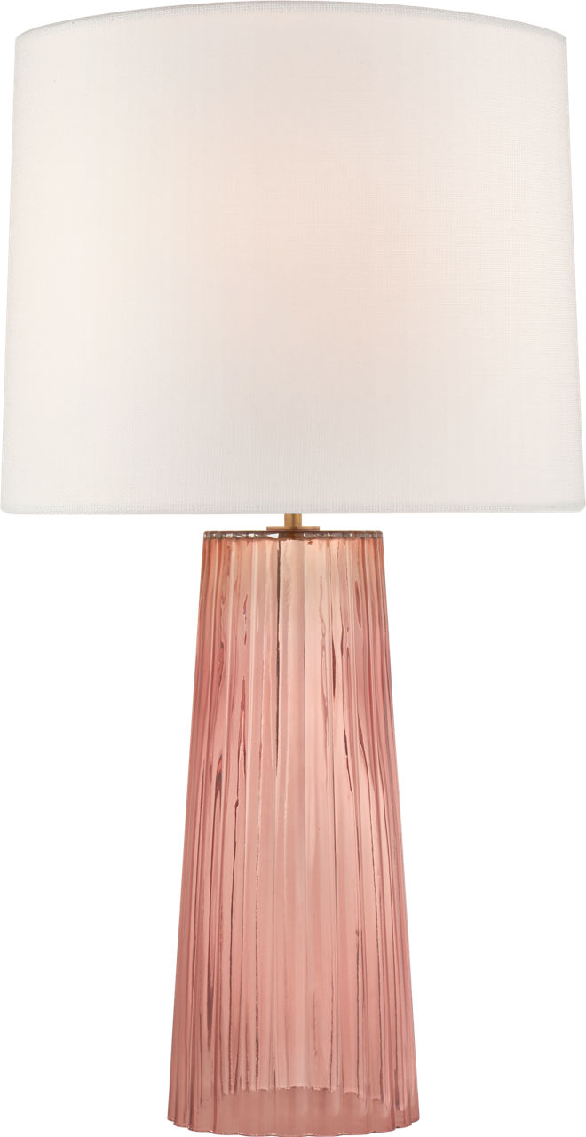 Danube Medium Table Lamp in Rosewater with Linen Shade