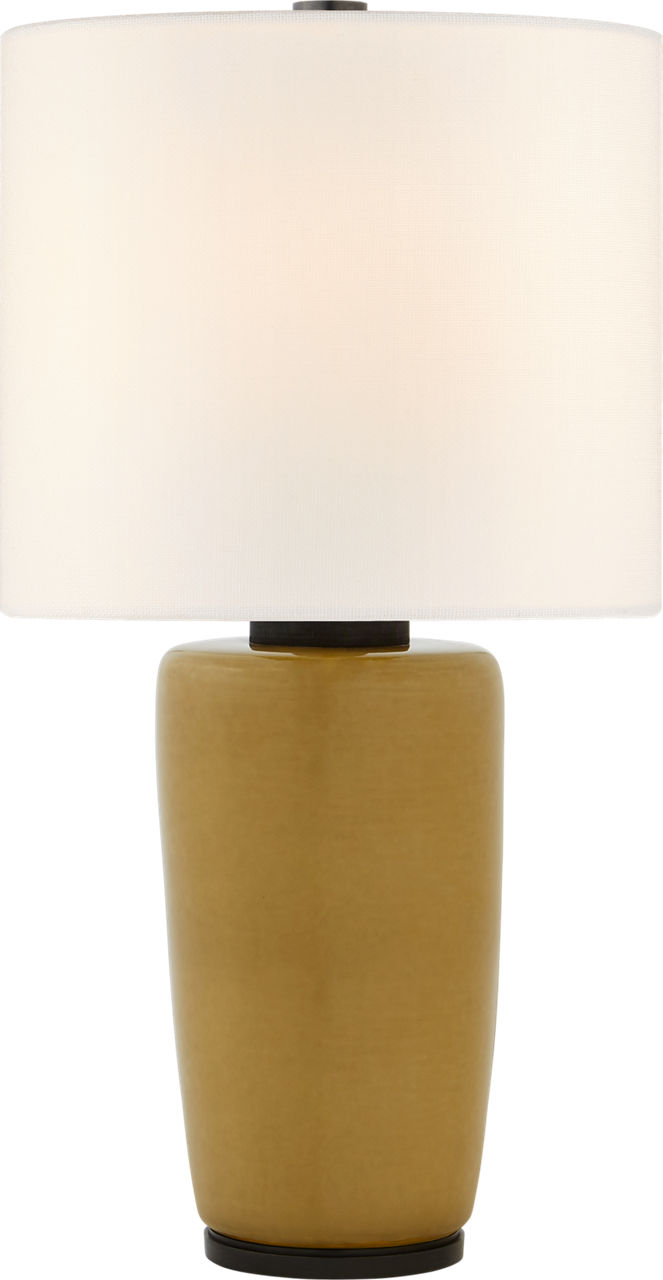 Chado Large Table Lamp in Dark Moss with Linen Shade