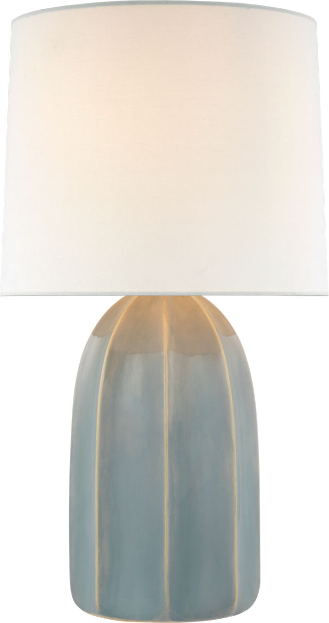 Melanie Large Table Lamp in Sky Gray with Linen Shade