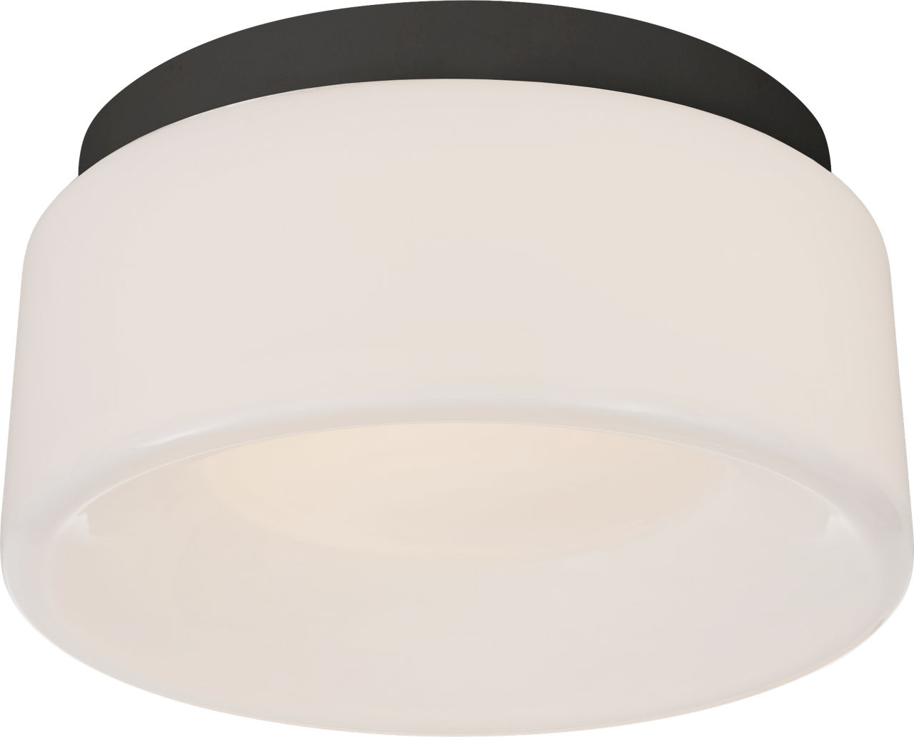 Halo 5.5" Solitaire Flush Mount in Matte Black with White Glass