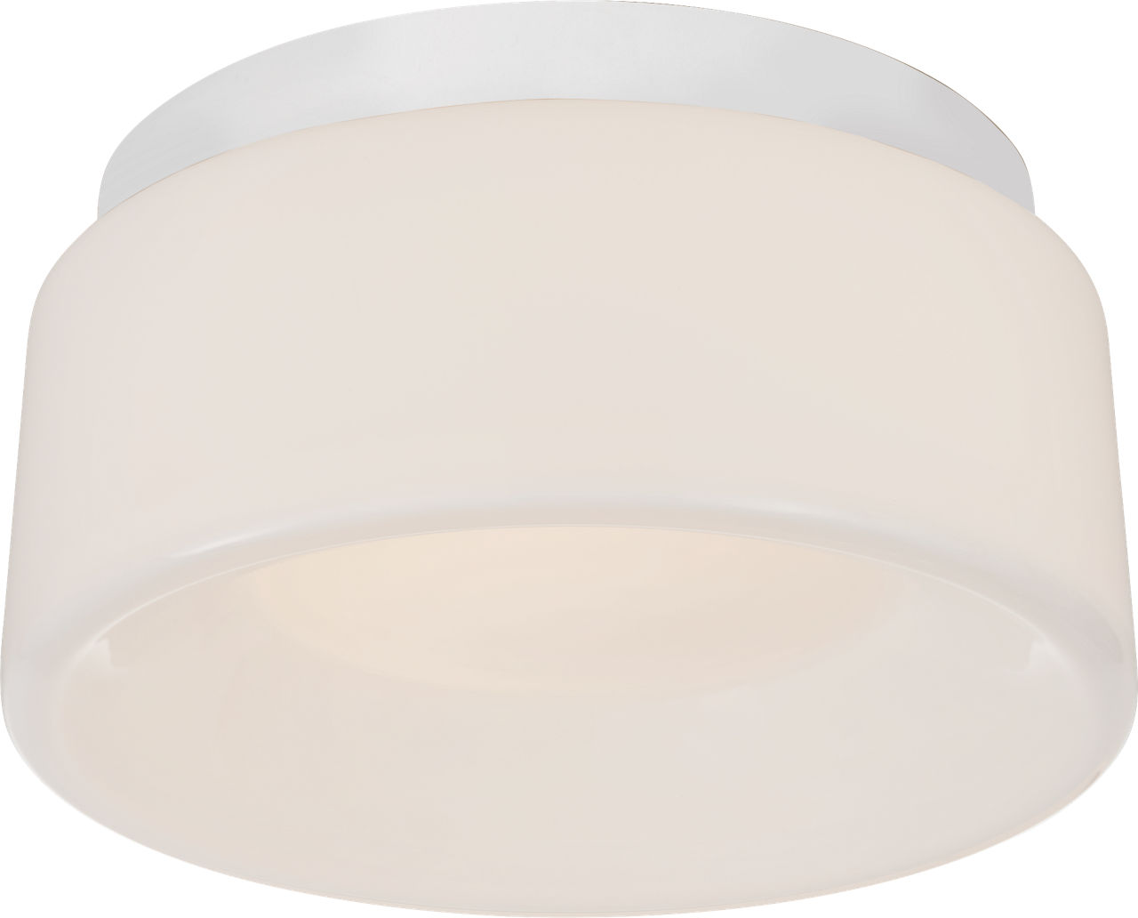 Halo 5.5" Solitaire Flush Mount in Matte White with White Glass