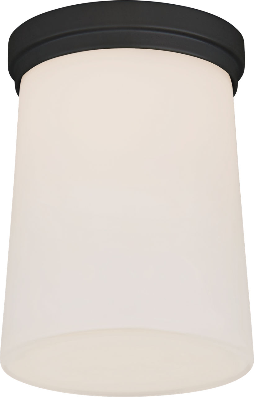 Halo Tall Solitaire in Matte Black with White Glass