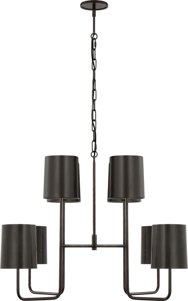 Go Lightly Extra Large Two Tier Chandelier in Bronze with Bronze Shades