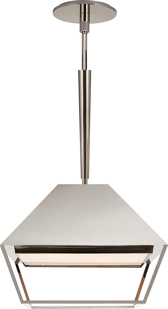 Odeum Small Lantern in Polished Nickel with Frosted Acrylic Diffuser