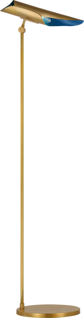 Flore Floor Lamp in Soft Brass and Riviera Blue