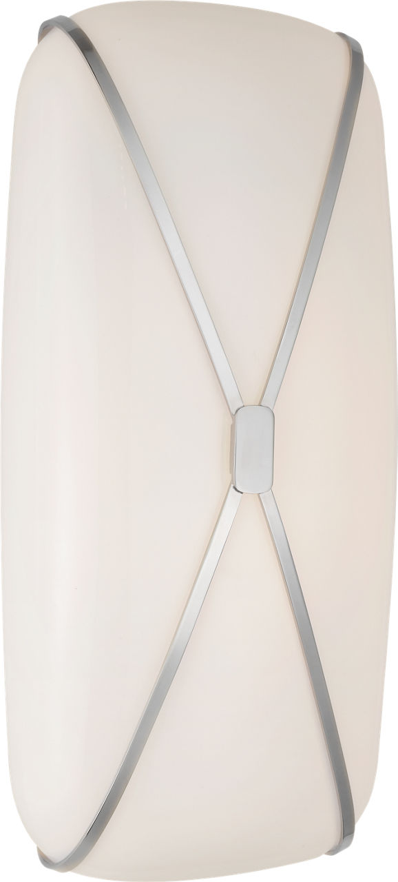 Fondant 18" Linear Bath Sconce in Polished Nickel with White Glass