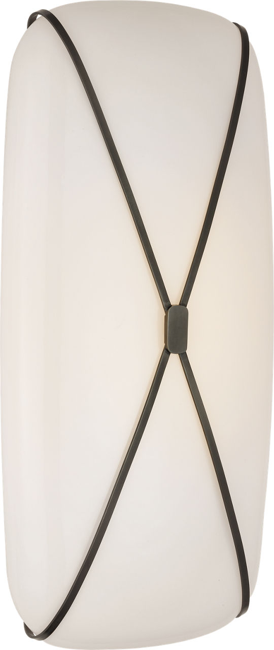 Fondant 24" Linear Bath Sconce in Gun Metal with White Glass