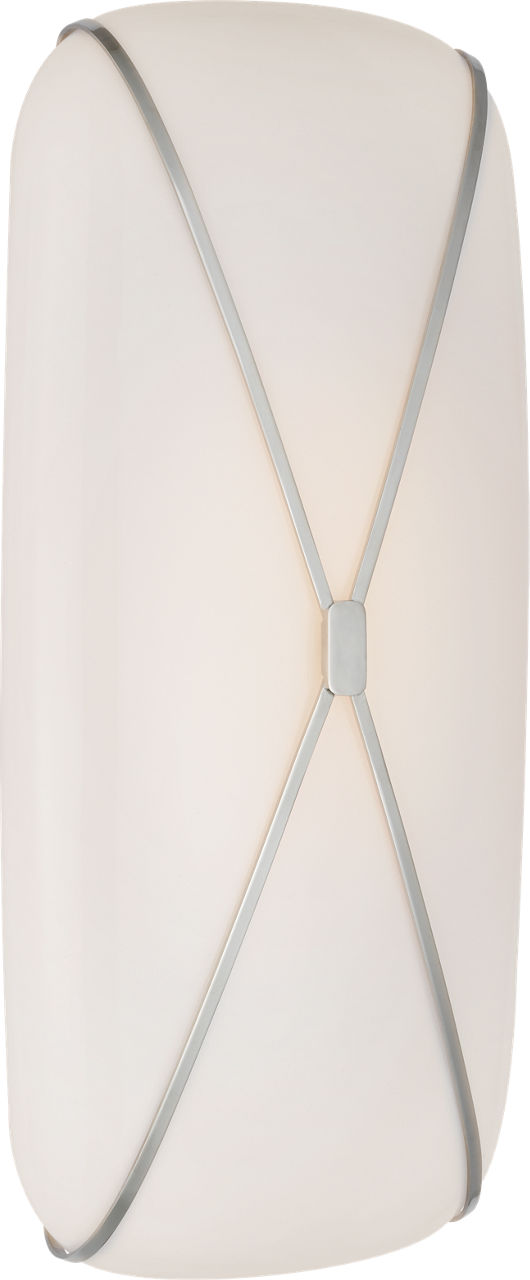 Fondant 24" Linear Bath Sconce in Polished Nickel with White Glass