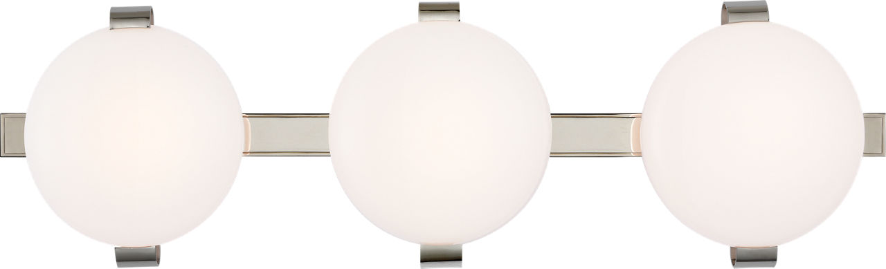 Marisol 28" Bath Bar in Polished Nickel with White Glass