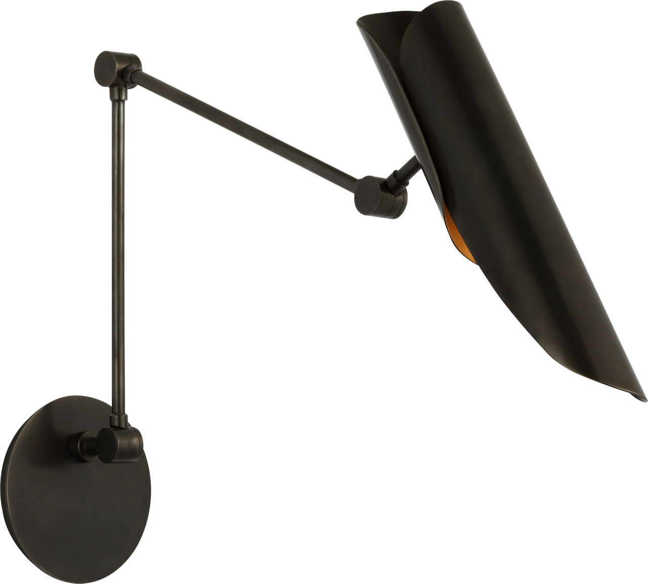 Flore Double Library Wall Light in Gun Metal