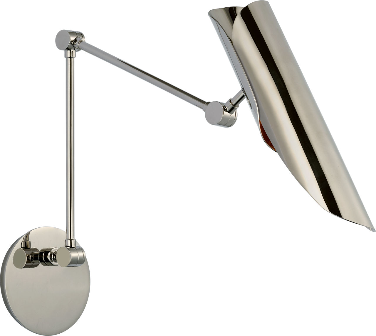 Flore Double Library Wall Light in Polished Nickel