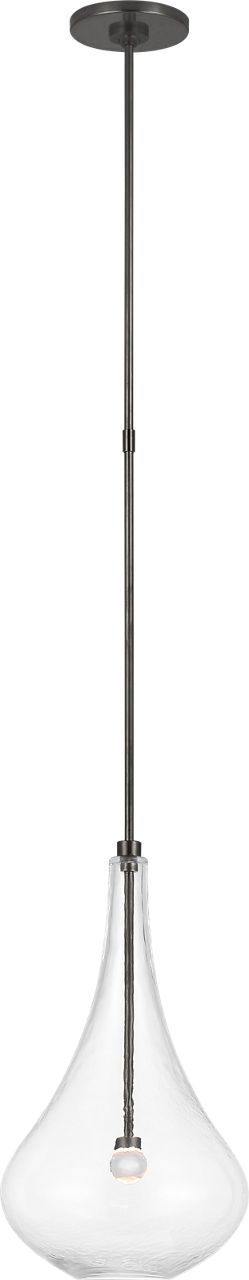 Lomme Small Pendant in Gun Metal with Clear Glass