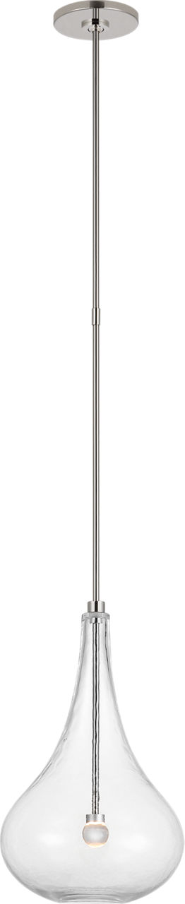 Lomme Small Pendant in Polished Nickel with Clear Glass