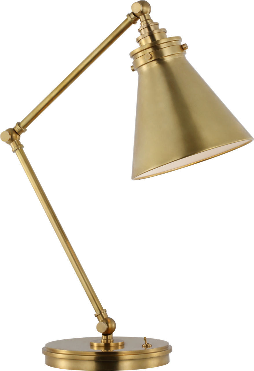 Parkington Medium Articulating Desk Lamp in Antique-Burnished Brass