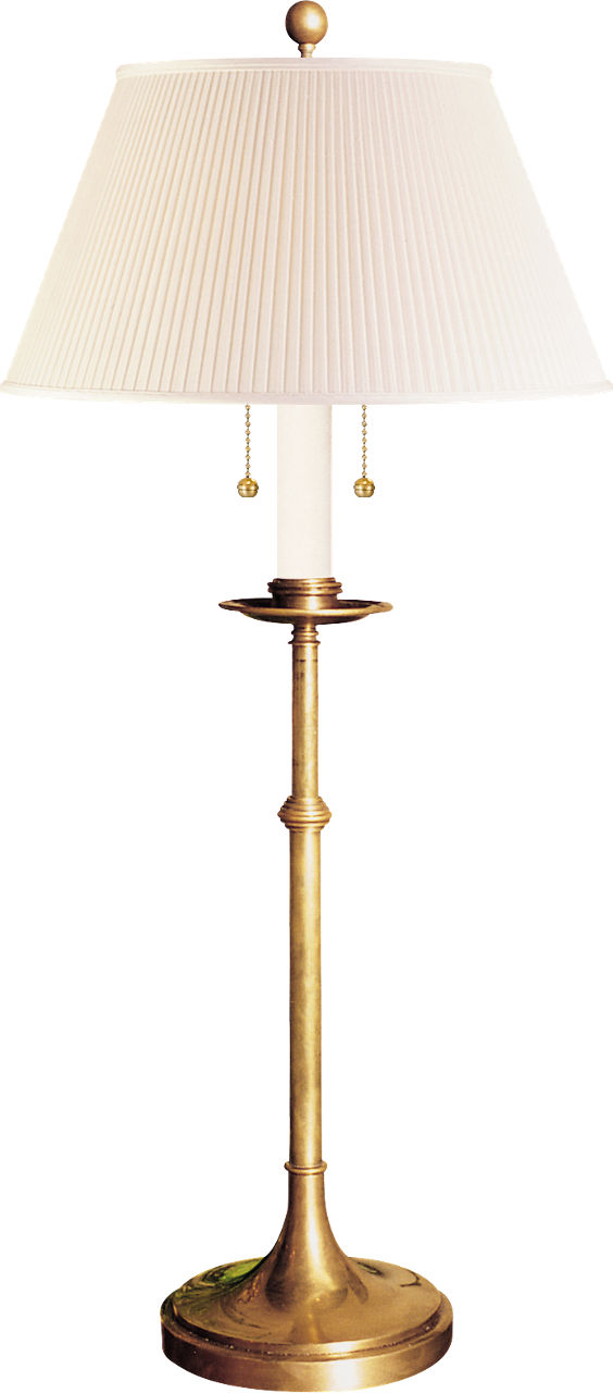 Dorchester Club Table Lamp in Antique-Burnished Brass with Silk Shade