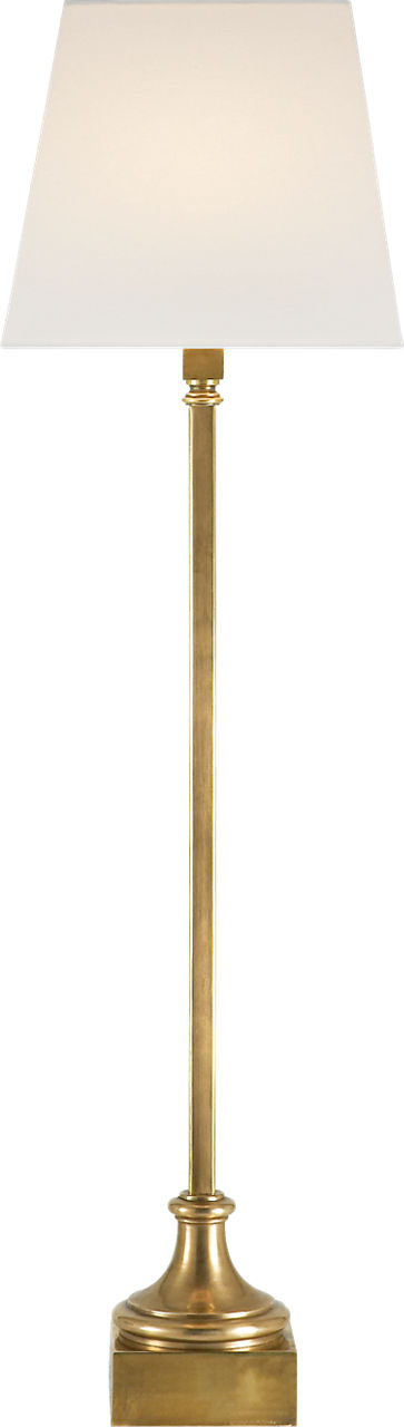 Cawdor Buffet Lamp in Antique-Burnished Brass with Linen Shade