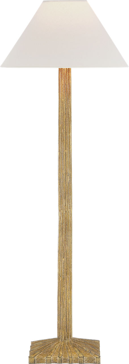 Strie Buffet Lamp in Gild with Linen Shade