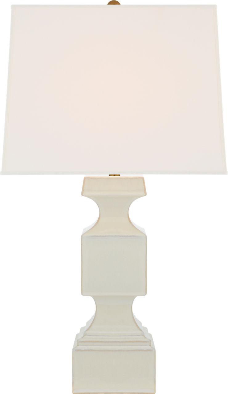 Finley Large Balustrade Table Lamp in Ivory with Linen Shade