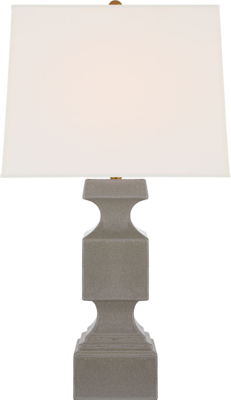 Finley Large Balustrade Table Lamp in Shellish Gray with Linen Shade