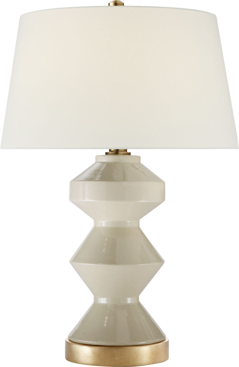 Weller Zig-Zag Table Lamp in Coconut with Linen Shade