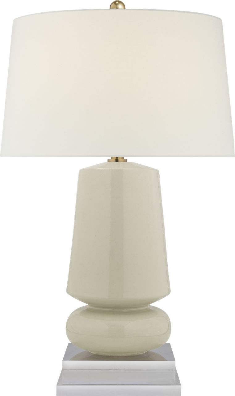 Parisienne Small Table Lamp in Iced Coconut with Linen Shade