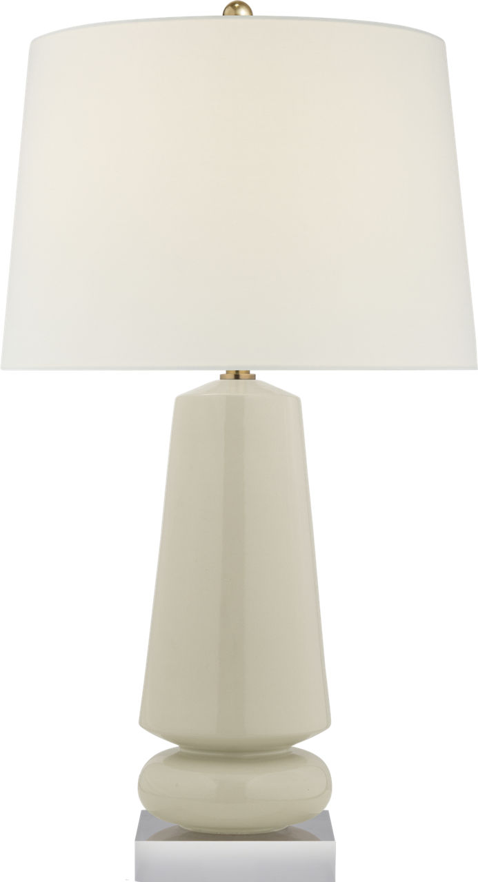 Parisienne Medium Table Lamp in Iced Coconut with Linen Shade