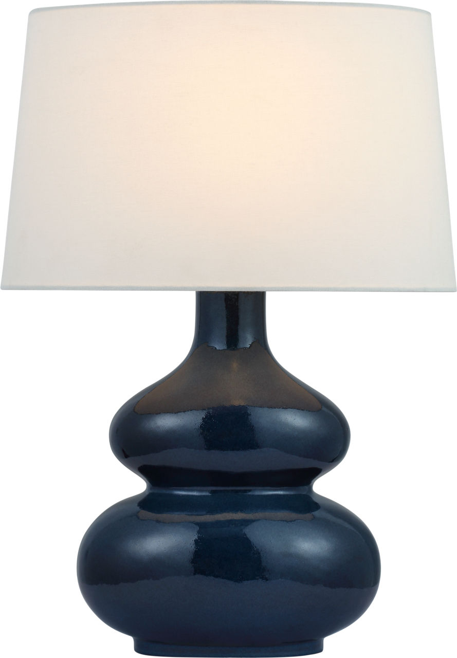Lismore Medium Table Lamp in Mixed Blue Brown with Linen Shade