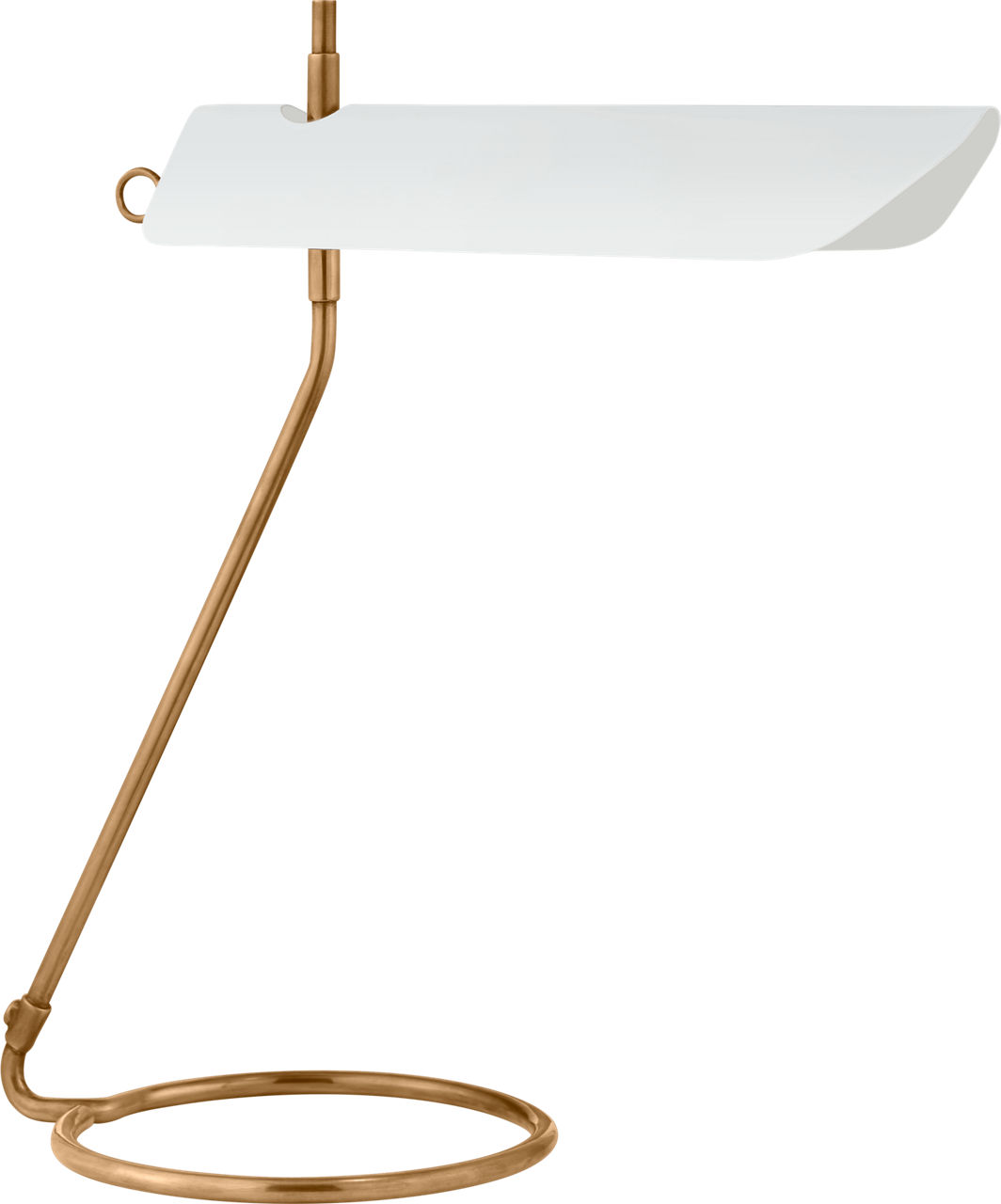 Miles Medium Task Lamp in Antique-Burnished Brass with Matte White Shade
