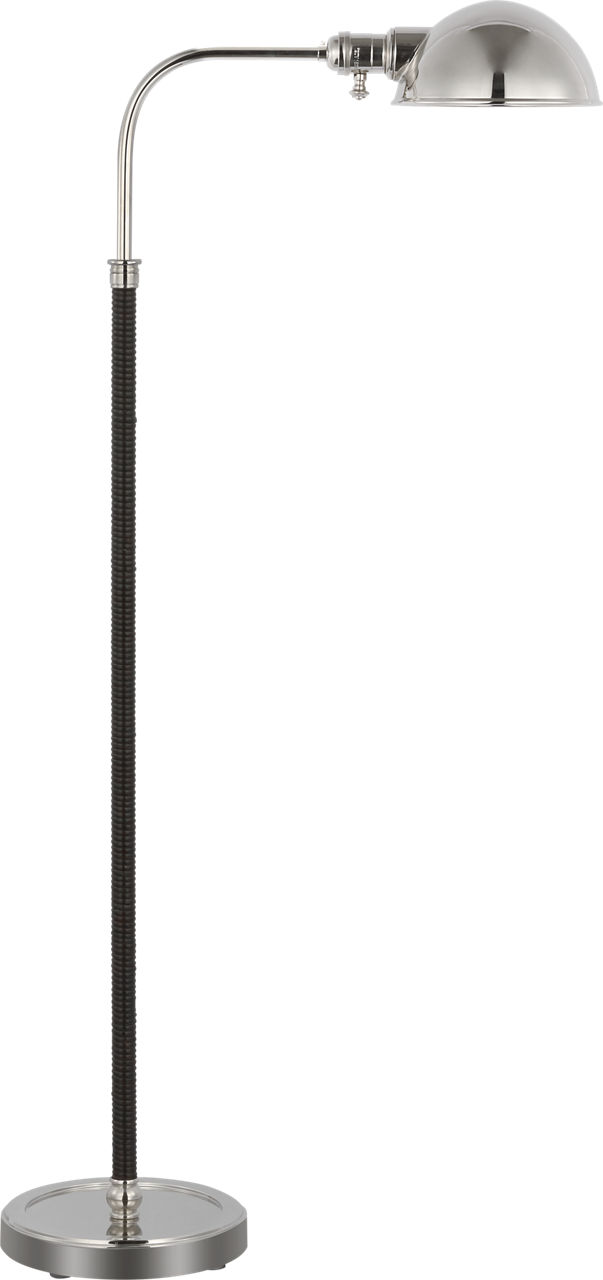 Basden Medium Pharmacy Lamp in Polished Nickel and Black Rattan