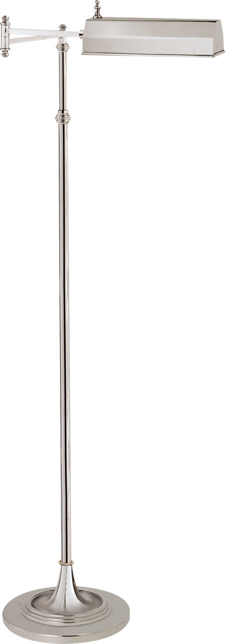 Dorchester Swing Arm Pharmacy Floor Lamp in Polished Nickel