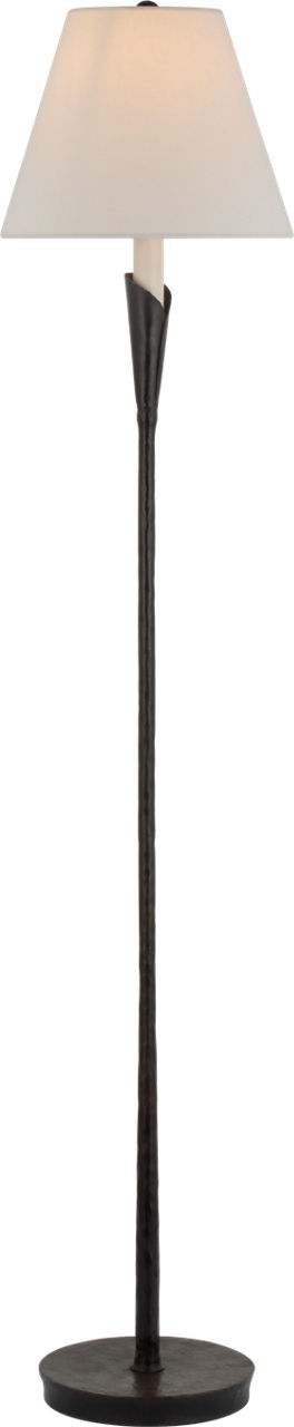 Aiden Accent Floor Lamp in Aged Iron with Linen Shade